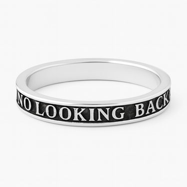 “NO LOOKING BACK” design ring - 950 Silver
